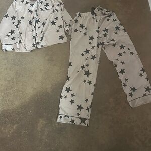 Victoria's Secret silk Pajama Set - Black Star Pattern